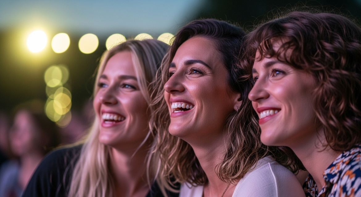 Damas disfrutando de la música