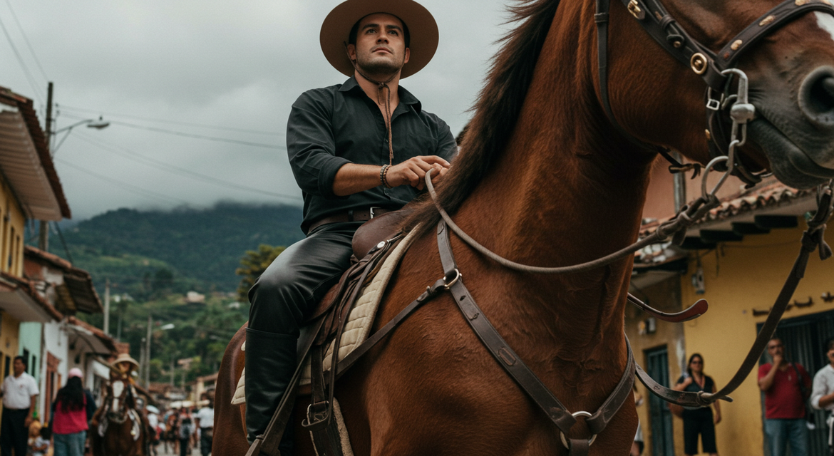 Hombre montado sobre un caballo